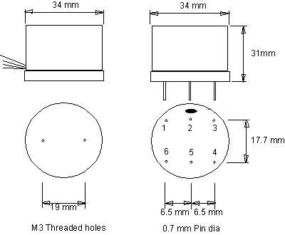 Sowter 3575 isolator dimensions of leaded and pinned package